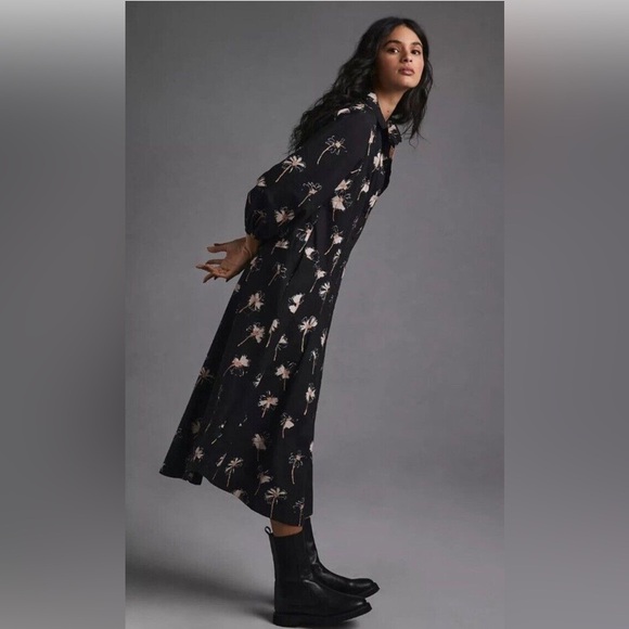 Maeve Button-Front floral Asymmetrical Dress - Picture 2 of 13